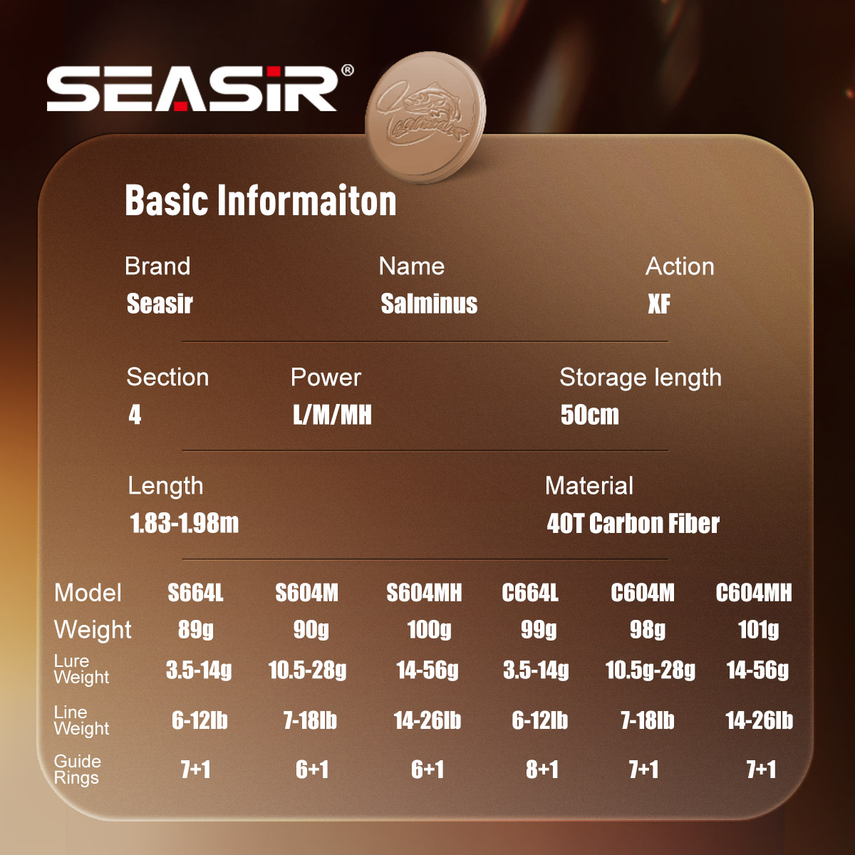 Seasir salminus xf m/mh vara d - Fishing Rod Surf avaliação e preço